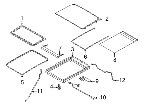 2025 Lincoln Aviator Glass Diagram for LC5Z-78500A18-C