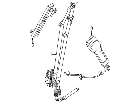 2025 Lincoln Nautilus Seat Belt Assembly Diagram for PZ1Z-78611B08-AG