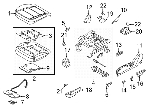 2025 Ford Explorer Cover Assembly Seat Cushion Diagram for RB5Z-7862900-EB