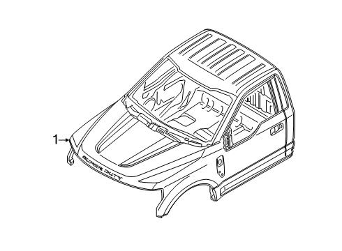 2022 Ford F-250 Super Duty CAB ASY - TRIMMED - PRIMED Diagram for LC3Z-25001B24-A