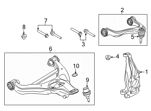 2025 Ford Expedition Lower Control Arm, Ride Control, Stabilizer Bar, Suspension Components, Upper Control Arm Diagram 2