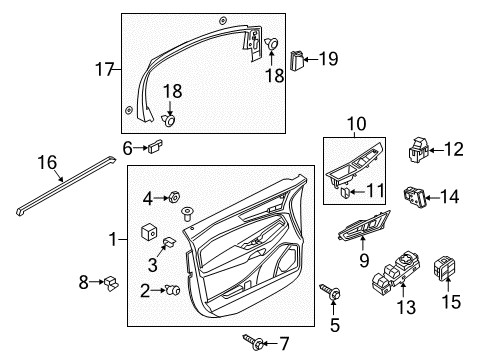 2021 Ford Edge Panel Door Trim Lower Diagram for KT4Z-5823943-AC