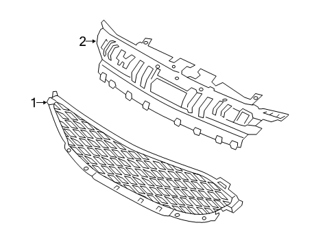 2020 Ford Escape Radiator Grille Assembly Diagram for LJ6Z-8200-AA