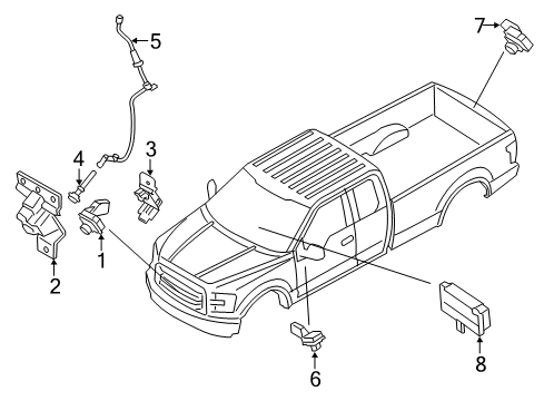 2020 Ford F-150 Camera - Parking Diagram for JL3Z-19G490-M