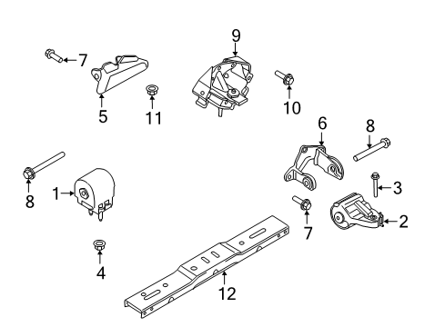 2021 Ford Expedition Engine Support Insulator Assembly Diagram for JL1Z-6068-H