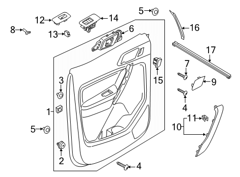 2020 Ford Ranger Panel Assembly - Door Trim Diagram for KB3Z-2627406-FB