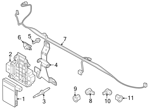 2022 Ford F-150 Parking Distance Aid Sensor Wire Diagram for ML3Z-15K867-VBA