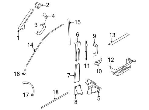 2024 Ford E-Transit Interior Trim - Pillars Diagram 2