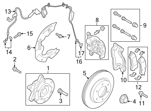 2022 Ford Bronco Hose Assembly Brake Diagram for NB3Z-2078-B