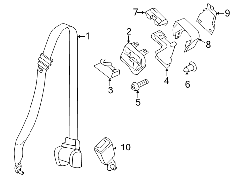 2025 Ford Transit 150 Third Row Seat Belts Diagram 2