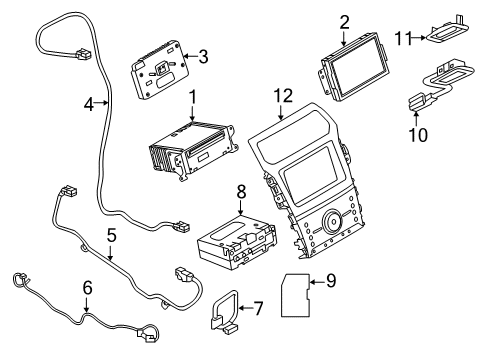 2019 Ford Police Interceptor Utility Radio Receiver Assembly Diagram for JB5Z-18C869-A