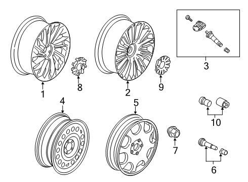 2023 Lincoln Aviator Wheel Assembly Diagram for MC5Z-1007-A