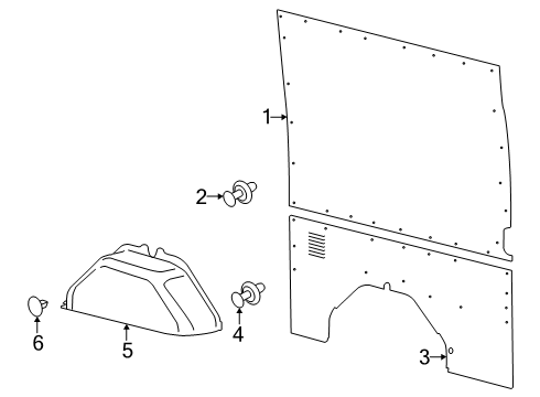 2025 Ford Transit 150 Interior Trim - Side Panel Diagram 4