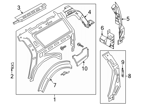 2025 Lincoln Navigator FRAME - GLASS Diagram for SL1Z-7827865-A