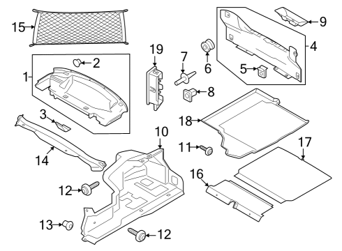 2025 Ford Mustang Luggage Compartment Liner Diagram for PR3Z-7811600-BA