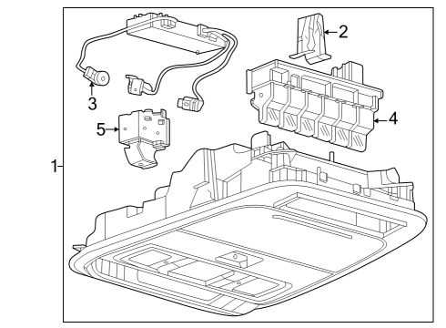 2023 Ford F-250 Super Duty Overhead Console Assembly Diagram for ML3Z-18519A70-GCK