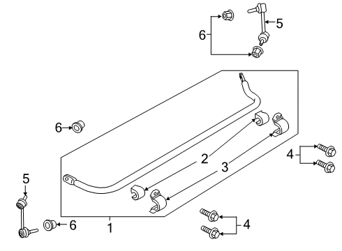 2021 Lincoln Corsair Stabilizer Bar Diagram for LJ7Z-5A772-B