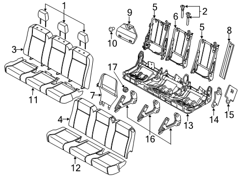 2021 Ford Transit Rear Seat Cushion Cover Assembly Diagram for HK4Z-9963804-BC