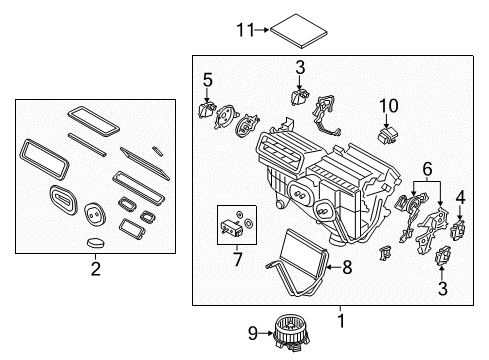 2020 Ford Fusion Evaporator And Housing Assembly Diagram for HS7Z-19B555-AE