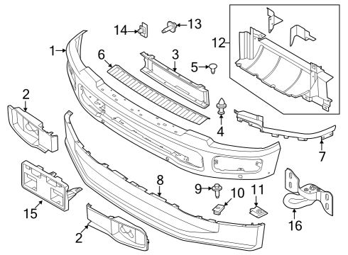 2024 Ford F-350 Super Duty Cover Diagram for LC3Z-17B968-D