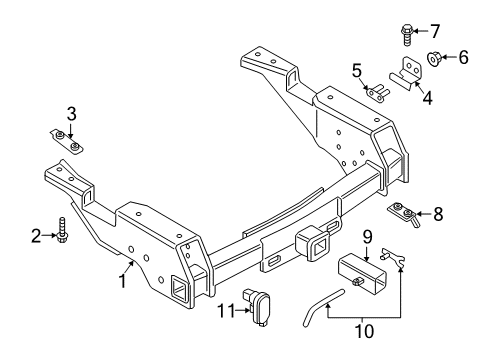 2020 Ford F-250 Super Duty Trailer Tow Hitch Assembly Diagram for LC3Z-17D826-D