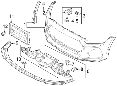 2024 Ford Mustang Front Bumper Assembly Diagram for PR3Z-17D957-BAPTM