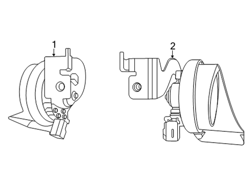 2023 Ford Mustang Mach-E Horn Assembly Diagram for LJ9Z-13801-A