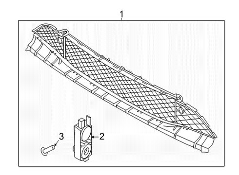 2022 Ford Mustang Mach-E Radiator Control Shutter Assembly Diagram for LK9Z-8475-B