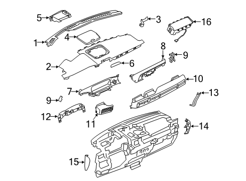 2024 Lincoln Corsair Panel - Instrument Diagram for PJ7Z-78044D70-FA