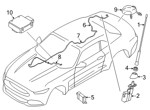 2021 Ford Mustang Aerial Without Cable Diagram for FR3Z-18813-AE