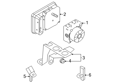 2020 Ford Escape Modulator Valve Assembly Diagram for LX6Z-2B373-J