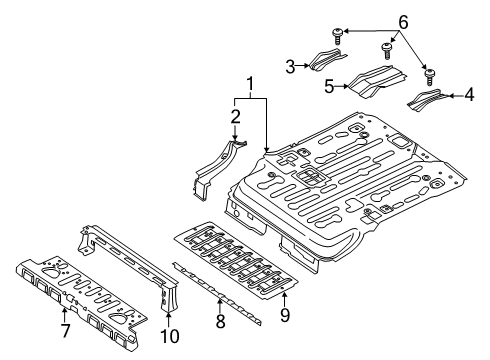 2022 Ford Transit Connect Floor Pan Assembly Diagram for FV6Z-1711215-AA