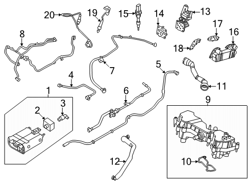 2023 Lincoln Corsair SENSOR - ENGINE COOLANT TEMPER Diagram for P2GZ-9U498-B