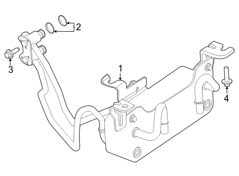 2024 Ford F-350 Super Duty Oil Cooler Assembly Diagram for PC3Z-7869-F