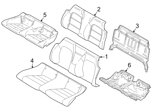 2025 Ford Mustang Rear Seat Cushion Cover Assembly Diagram for PR3Z-6363804-CG