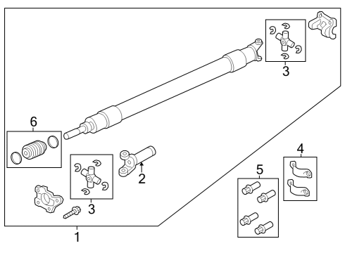 2024 Ford F-350 Super Duty Drive Shaft Assembly Diagram for PC3Z-4602-K