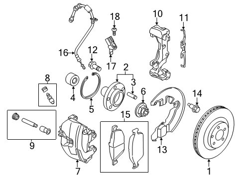 2021 Ford Transit Connect Wheel Hub Bearing Assembly Diagram for 8V4Z-1215-C