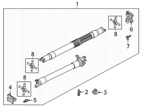 2021 Ford F-150 Drive Shaft Assembly Diagram for ML3Z-4R602-A