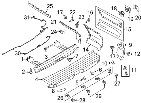 Bumper End Cap Diagram for KK4Z-17F774-CF