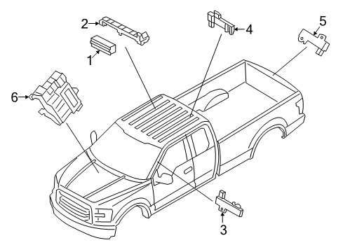 2020 Ford F-150 KIT - ALARM/KEYLESS LOCK SYSTE Diagram for JU5Z15604BZ