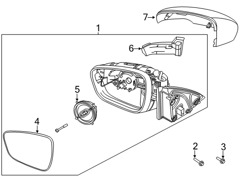 2020 Ford Escape Mirror Assembly Rear View Outer Diagram for LJ6Z-17682-CC