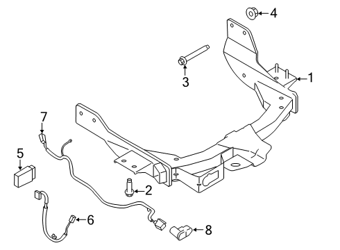 KIT - TRAILER HITCH BAR Diagram for MK4Z-19D520-A