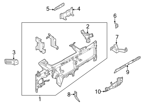 2023 Ford F-150 Lightning Bracket Diagram for NL1Z-78044E44-A
