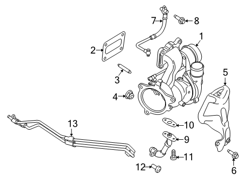 2020 Ford Fusion Turbocharger Assembly Diagram for F1FZ-6K682-D