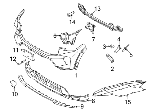 2025 Ford Explorer License Plate Bracket Diagram for RB5Z-17A385-AA