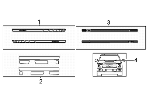 2021 Ford F-150 Decal Kit Diagram for VML3Z-6320000-E