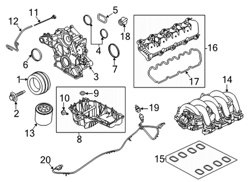 2021 Ford E-350/E-350 Super Duty Intake Manifold Gasket Diagram for LC3Z-9439-A
