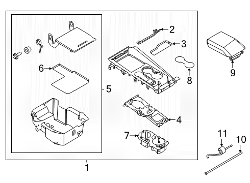2025 Ford Explorer Cup Holder Diagram for M2DZ-7813562-AC