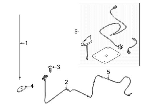 2021 Ford E-350/E-350 Super Duty Aerial Kit Diagram for JC3Z-18813-A