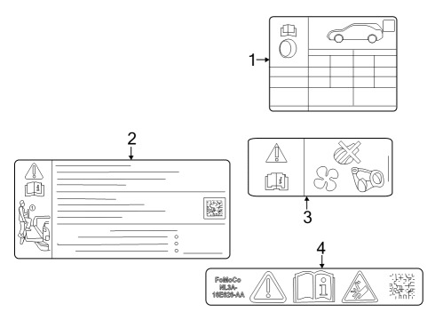 2023 Ford F-150 Lightning Decal Diagram for NL3Z-9900014-B